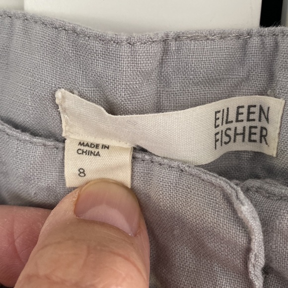 Eileen Fisher 100% Organic Linen Cargo Capri Pants - Picture 4 of 9